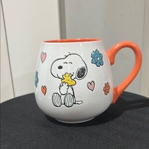 Peanuts Snoopy White and Coral Mug